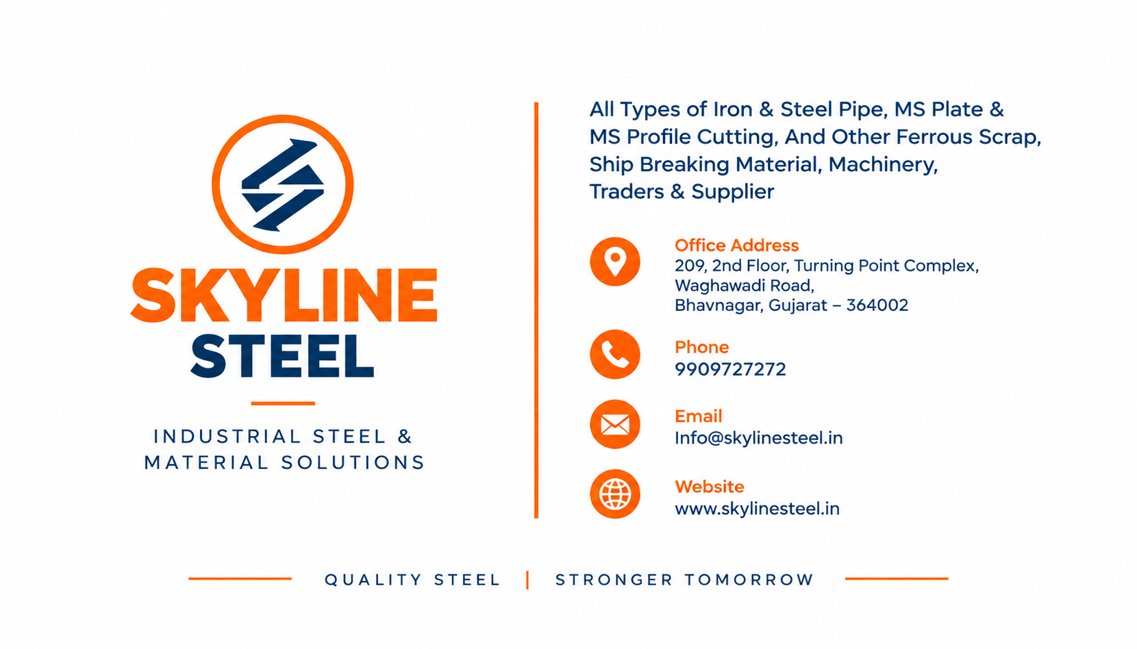 Skyline Steel business card back